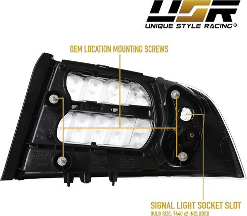 USR DEPO 3G TL Tail Lights-JDM على غرار مصابيح الذيل الخلفية السوداء السوداء (يسار + يمين) متوافق مع 2004-2008 Acura TL جميع الطرز بما في ذلك عدسة دخان الإسكان الأسود) (عدسة دخان الإسكان الأسود) in Kuwait