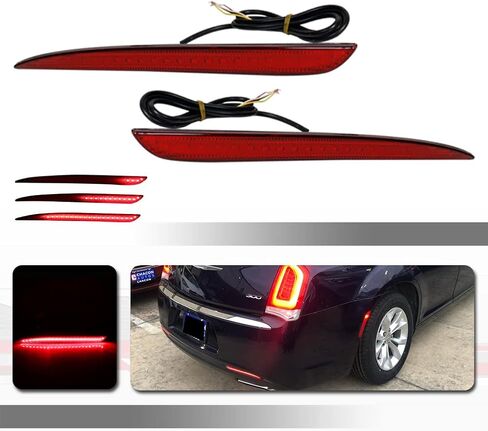 3 في 1 LED LED LED LED العاكس المتوافق مع 2015-2018 CHRYSLER 300 TALL LIGHTS TELD SCALL SCALL OPPS & الخلفية مصابيح الضباب 68213445AB ، 68213444AB ؛ CH1184104N ، CH1185104N in Saudi Arabia
