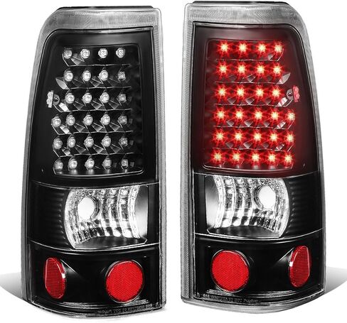 تلقائي أسرة مصفرة LED LED LIDENCES متوافقة مع 1999-2003 Chevy Silverado GMC Sierra 1500 2500HD 3500HD ، مصباح الفرامل العكسي ، سائق وجانب الراكب ، عدسة CLOSS Chrome CLEAR in Saudi Arabia