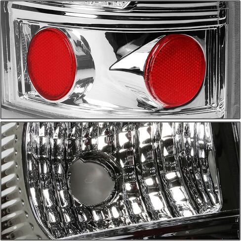 Auto Dynasty LED Tail Lights Compatible with 1999-2003 Chevy Silverado GMC Sierra 1500 2500HD 3500HD, Reverse Brake Lamp, Driver and Passenger Side, Chrome Housing Clear Lens in Kuwait