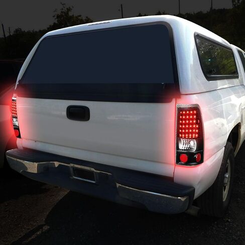 تلقائي أسرة مصفرة LED LED LIDENCES متوافقة مع 1999-2003 Chevy Silverado GMC Sierra 1500 2500HD 3500HD ، مصباح الفرامل العكسي ، سائق وجانب الراكب ، عدسة CLOSS Chrome CLEAR in Saudi Arabia