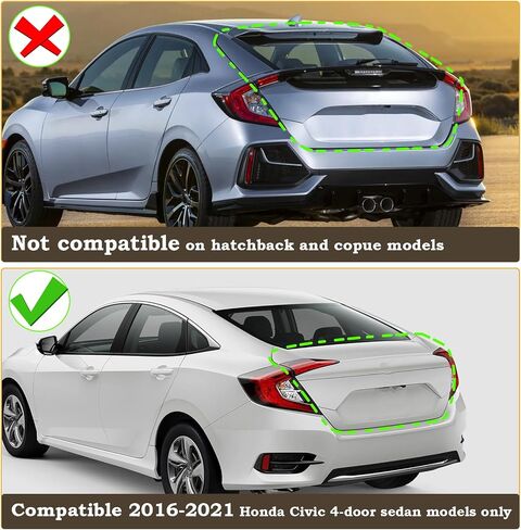 مع علامة الجانبية RH الخارجي الضوء الخارجي الملاءمة لعام 2016 2017 2018 2019 2020 2021 Honda Civic 4-Door Sedan Lamp مع المصابيح الخلفية على جانب الراكب جانب الراكب HO2805110 33500TBAA01 in Kuwait