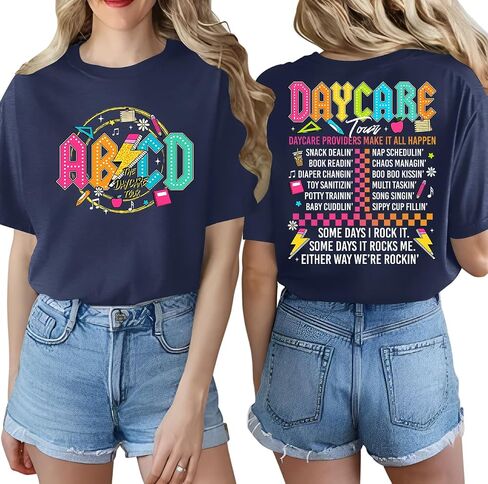 LAZYCHILD Teacher Shirts Women ABCD Teacher T-Shirt Teacher Life Shirt First Day of School Teachers Gifts Tops in Saudi Arabia