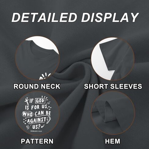 Oversized Christian Shirts for Women Faith Jesus Bible Verse If God is for Us Tshirts Religious Graphic Tees Tops in Kuwait