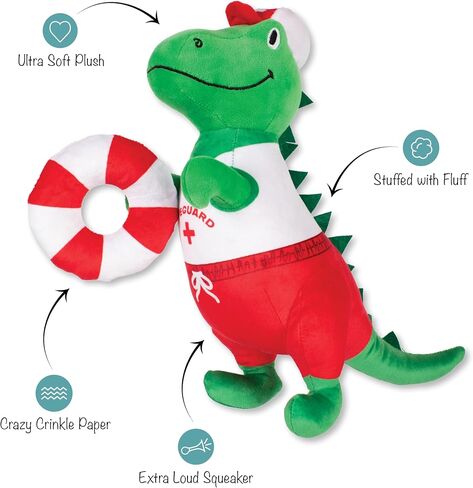 Fringe Studio Dog Toy, Summa Time Rex-Plush Pet Toy (289363) for All Breed Sizes, 1 Count (Pack of 1) in Saudi Arabia