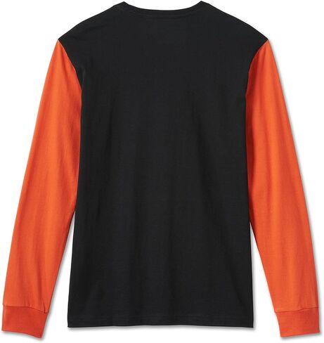 Harley-Davidson Men's Bar & Shield Long Sleeve T-Shirt ، Black/Orange in Saudi Arabia