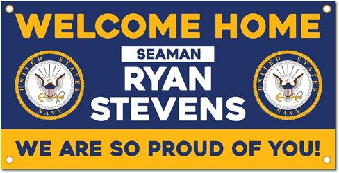 Milweb1 - Welcome Home U.S. Navy/United States Seaman Customizable - Vinyl Banner, Sign, Print, Poster (3'x6') in Saudi Arabia