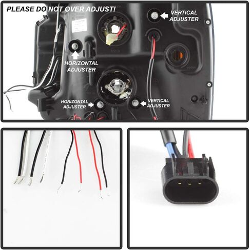 Acanii - لعام 2007-2013 GMC Yukon Denali XL SUV LED Halo Chrome Housing Projector المصابيح الأمامية ، السائق والركاب in Saudi Arabia