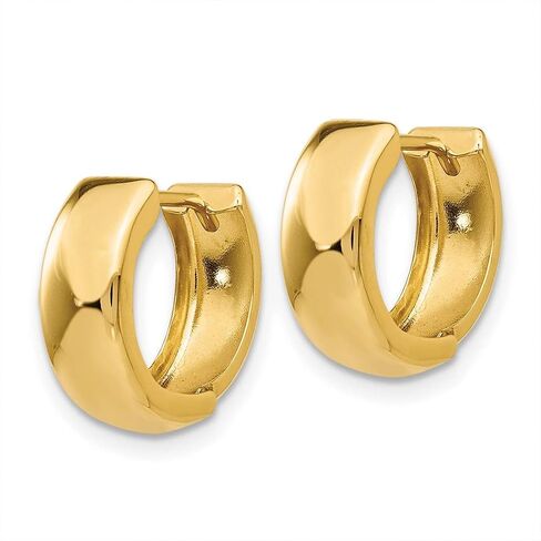 4mm Polished Hinged Hoop Huggie Earrings in Real 14k Gold in Saudi Arabia