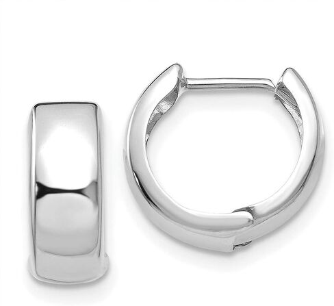 4mm Polished Hinged Hoop Huggie Earrings in Real 14k Gold in Saudi Arabia