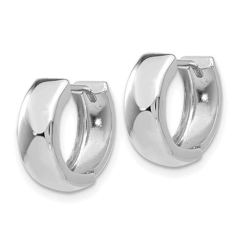 4mm Polished Hinged Hoop Huggie Earrings in Real 14k Gold in Saudi Arabia