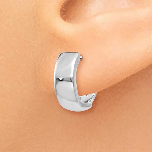 4mm Polished Hinged Hoop Huggie Earrings in Real 14k Gold in Saudi Arabia