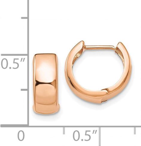 4mm Polished Hinged Hoop Huggie Earrings in Real 14k Gold in Saudi Arabia