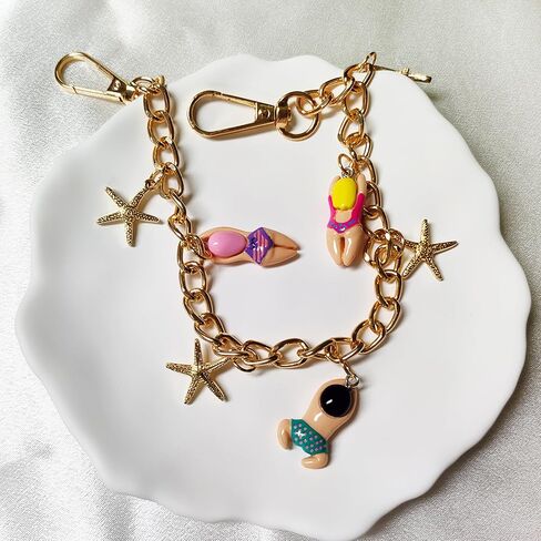 Swimmer Charm Handbag Chain，Handbag Charms for Women, Keychains for Keys Handbag Decoration Teacher's Day Gifts in Saudi Arabia