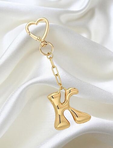 Gold Initial Letter Keychain Bag Charms Gifts for Women, Cute Girly Handbag Accessories,Heart Keychains for Purse in Kuwait
