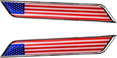 Generic OnlyYou.X USA Flag Emblem USA Flag Badge American Flag Decal American Flag Sticker for Universal Cars 2 Pieces Left and Right Metal Chrome with Red in Saudi Arabia
