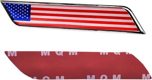 Generic OnlyYou.X USA Flag Emblem USA Flag Badge American Flag Decal American Flag Sticker for Universal Cars 2 Pieces Left and Right Metal Chrome with Red in Saudi Arabia