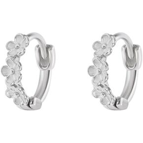 Flower Small Hoop Earrings for Women Cartilage Dainty Cute 925 Sterling Silver Post Floral Huggie Hoops Hypoallergenic Fashion Minimalist Trendy Jewelry in Kuwait