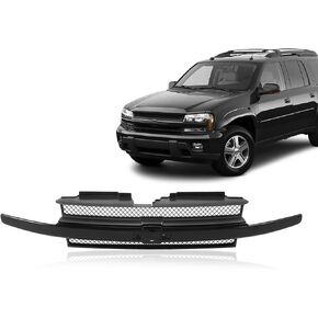 CarPartsDepot Front Black Shell and Insert Grille Assembly Grill With Black Center Bar And Emblem Provision Compatible For Chevrolet Compatible For Chevy Trailblazer EXT SUV 2002-2005 in Kuwait