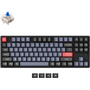 Keychron K8 Pro QMK/عبر لوحة المفاتيح الميكانيكية اللاسلكية ، إطار الألومنيوم الساخن TKL المخصص المخصص مع الإضاءة الخلفية RGB ، Gateron G Pro Red Switch in Kuwait