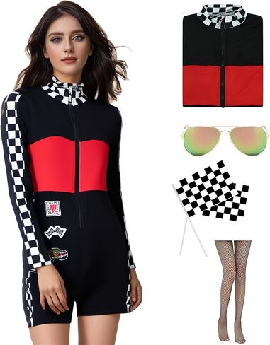 Racer-Costume for Women-Race Car Driver-jumpsuit ، recer rocer jumper outfit outfit roup in Saudi Arabia
