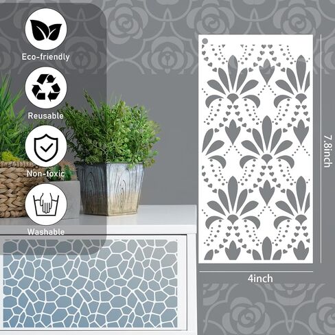 Afritee Moon Stencils للطلاء على الخشب - 12 قطعة من التنجيم السماوي الغامضة القمر الحلم Suncatcher قالب لوحة بلاستيكية قابلة لإعادة الاستخدام ، بوهو بوهيميا شجرة الحياة من أجل الرسم in Saudi Arabia