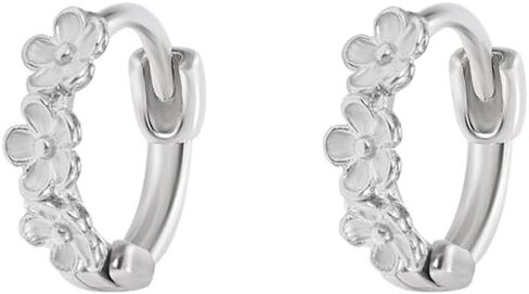 أقراط زهرة صغيرة للنساء الغضروف اللطيف 925 الجنيه الاسترليني الفضي بوست الأزهار الأطواق الأطواني in Saudi Arabia