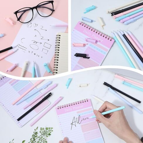 6PCS Kawaii Cat Pens Cute Animal Gel Pens Cat Style Cat Pencils with 0.5mm Black Ink, Cat Stationary Supplies Fine Point Ball Pens Nice Fun Themed Gifts for Cat Lovers Women Kids School and Office Use in Saudi Arabia