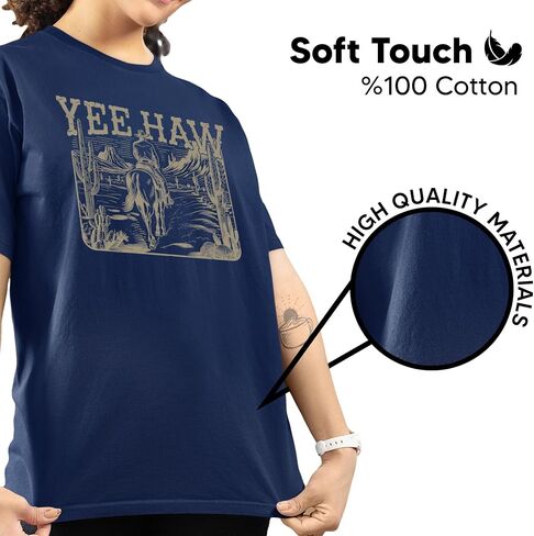 Yee Haw Western Graphic T-Shirt – Vintage Country Rodeo Tee for Men & Women – Cowboy Cowgirl Horse Desert Style Top in Saudi Arabia