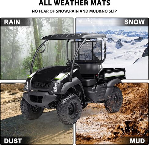 SAUTVS TPE Floor Mat for Kawasaki Mule, Rubber Front Row Floor Liner All Weather Protection Slush Mat for Kawasaki Mule 600 610 SX 4X4 2005-2025 Accessories (1PCS, Replace #KAF600-029) in Saudi Arabia