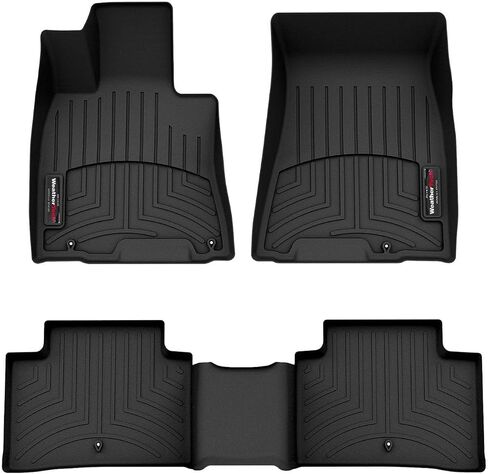 WeatherTech Custom Fit FloorLiners for Genesis GV70-1st & 2nd Row (441697-1-2), Black in Saudi Arabia
