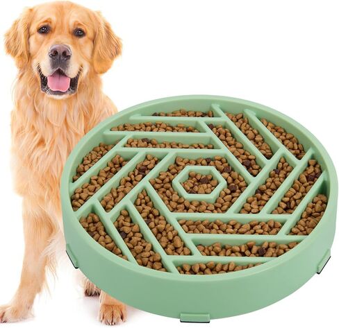 Slow Feeder Dog Bowls Large Medium Breed,Anti-Choking Slow Eating Dog Food Bowl,Non Slip Pet Slower Food Feeding Bowls Large Puzzle Slow Feeder Bloat Stop Maze Dog Dishes,Orange in Saudi Arabia