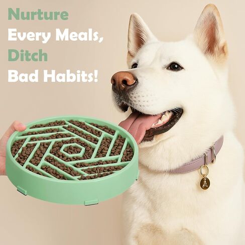 Slow Feeder Dog Bowls Large Medium Breed,Anti-Choking Slow Eating Dog Food Bowl,Non Slip Pet Slower Food Feeding Bowls Large Puzzle Slow Feeder Bloat Stop Maze Dog Dishes,Orange in Saudi Arabia