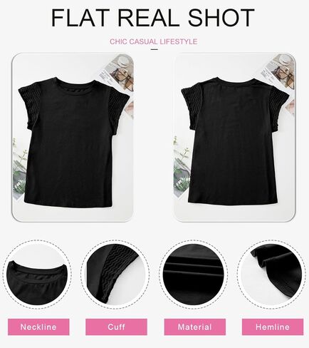 SHEWIN Womens Summer Tops Crewneck Short Sleeve T Shirts Casual Patchwork Hollow Out Loose Tank Top in Saudi Arabia