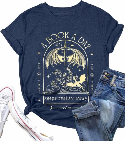 Book Shirts for Women Vintage Reading Teacher T-Shirt Short Sleeve Book Lover Tee Tops in Saudi Arabia
