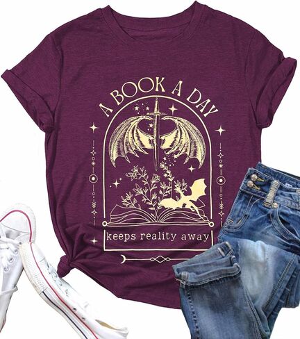 Book Shirts for Women Vintage Reading Teacher T-Shirt Short Sleeve Book Lover Tee Tops in Saudi Arabia