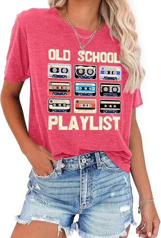 قميص Lazychild 80s للنساء 90s القمصان: THEREL SCHOOL SCHOOLL STRALLIS THERT TAPE CASTETR in Kuwait