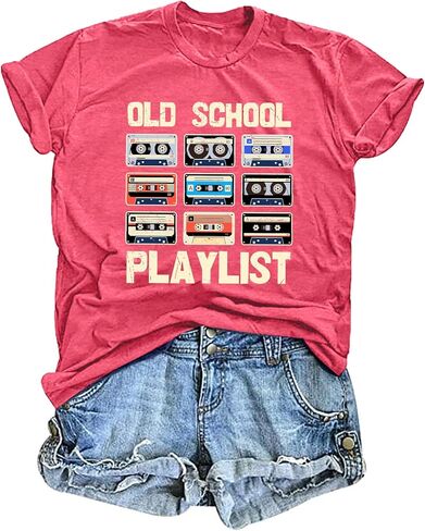قميص Lazychild 80s للنساء 90s القمصان: THEREL SCHOOL SCHOOLL STRALLIS THERT TAPE CASTETR in Kuwait