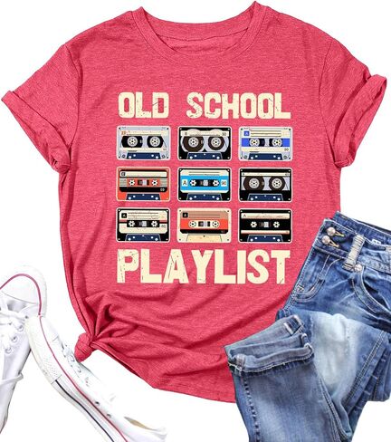قميص Lazychild 80s للنساء 90s القمصان: THEREL SCHOOL SCHOOLL STRALLIS THERT TAPE CASTETR in Kuwait