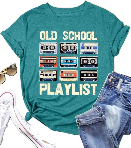قميص Lazychild 80s للنساء 90s القمصان: THEREL SCHOOL SCHOOLL STRALLIS THERT TAPE CASTETR in Saudi Arabia