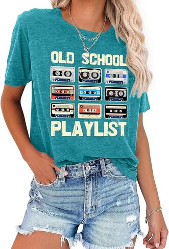 قميص Lazychild 80s للنساء 90s القمصان: THEREL SCHOOL SCHOOLL STRALLIS THERT TAPE CASTETR in Saudi Arabia