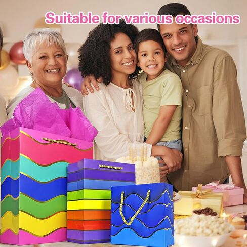 Mumululu 10 Pack Gift Facs Assists and Designs Hight Facs with Handle and Tissue Paper Birthday Virt in Saudi Arabia