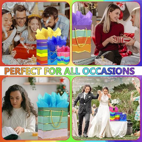 Mumululu 10 Pack Gift Facs Assists and Designs Hight Facs with Handle and Tissue Paper Birthday Virt in Saudi Arabia