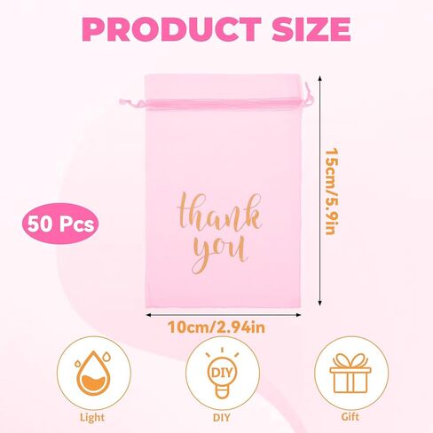 أبيلو 50 PCS أكياس هدايا صغيرة شبكية مع الرباط ، 4 × 6 بوصة حقائب الهدايا لمجوهرات الحلوى ، دش زفاف الزفاف ، حفل استحمام الطفل لصالح in Kuwait