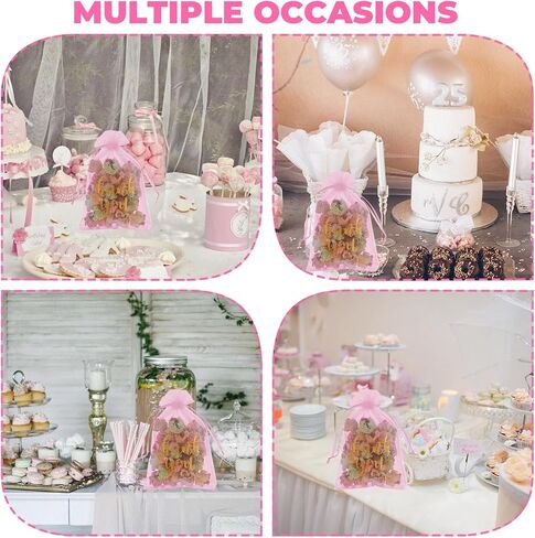 أبيلو 50 PCS أكياس هدايا صغيرة شبكية مع الرباط ، 4 × 6 بوصة حقائب الهدايا لمجوهرات الحلوى ، دش زفاف الزفاف ، حفل استحمام الطفل لصالح in Kuwait