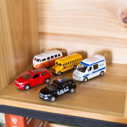 KIDAMI Double Decker Bus Open Door Die Cast Metal Toy Cars Pull Back 5 Pack in Kuwait