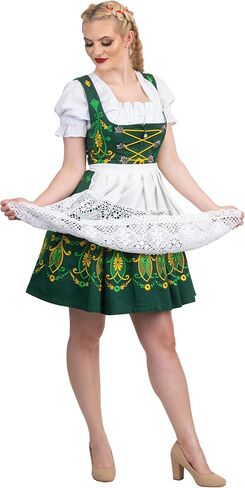 Women's Traditional German Dirndl Dress – 3-Piece Short Green Oktoberfest Outfit in Saudi Arabia