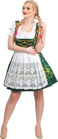 Women's Traditional German Dirndl Dress – 3-Piece Short Green Oktoberfest Outfit in Saudi Arabia