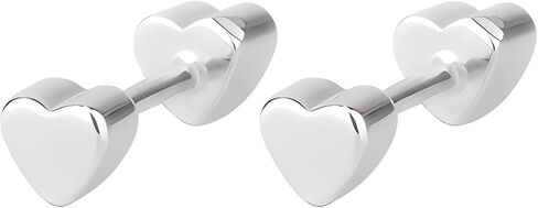 925 Sterling Silver Heart Stud أقراط | إغلاق الظهر المسمار | هدية المجوهرات الحبيبة اللذيذة للنساء in Kuwait