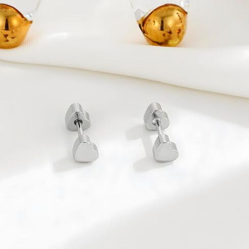 925 Sterling Silver Heart Stud أقراط | إغلاق الظهر المسمار | هدية المجوهرات الحبيبة اللذيذة للنساء in Kuwait